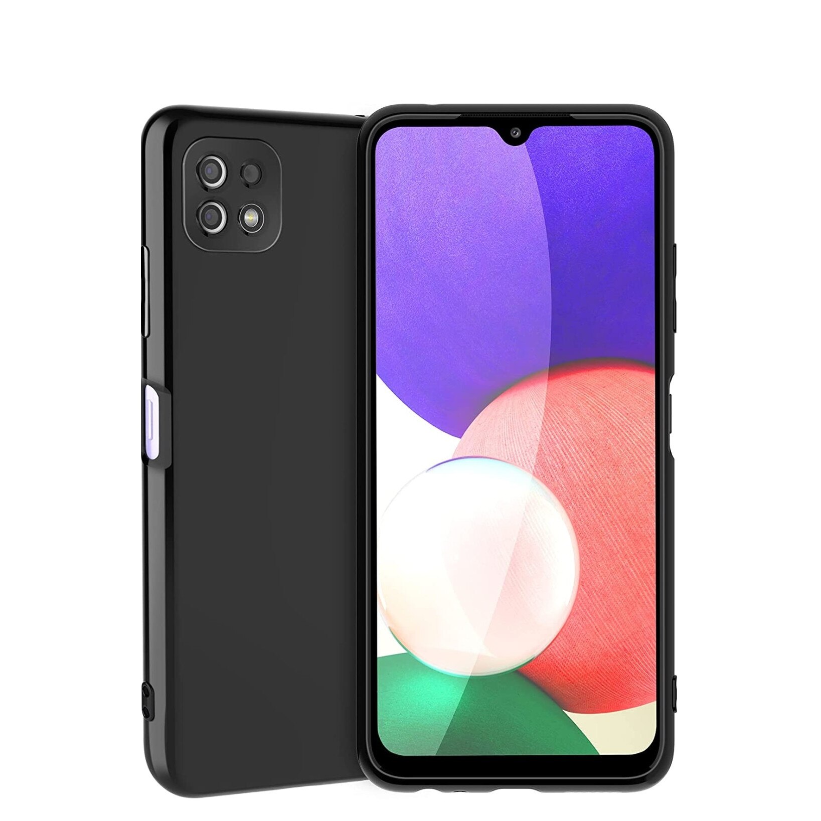 Husa silicon antisoc protectie camera cu microfibra in interior compatibila cu Samsung Galaxy A22 4G , Negru