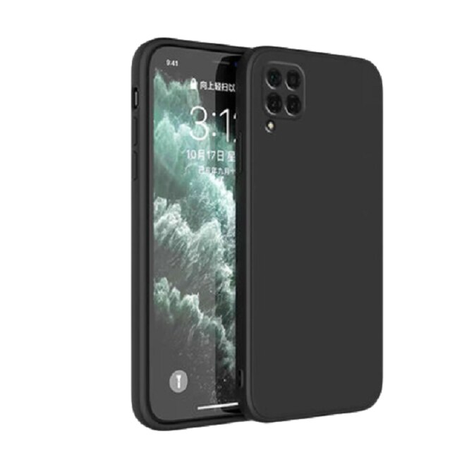 Husa silicon antisoc protectie camera cu microfibra in interior compatibila cu Samsung Galaxy A22 4G , Negru