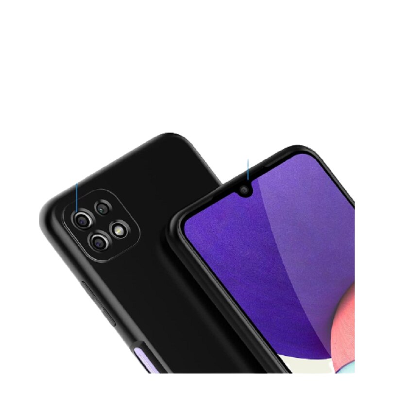 Husa silicon antisoc protectie camera cu microfibra in interior compatibila cu Samsung Galaxy A22 4G , Negru