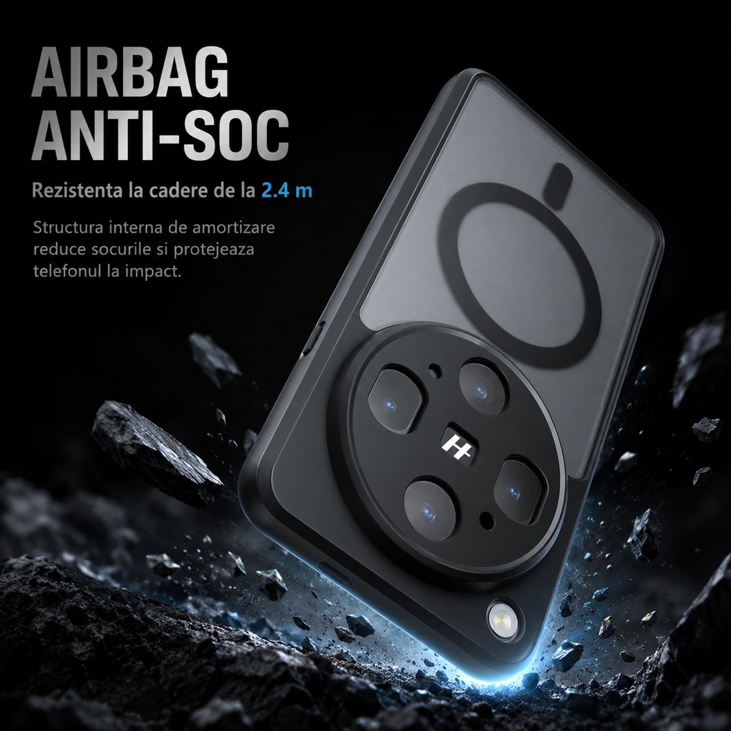 Husa pentru OPPO Find X9 Ultra, MagSafe, Anti-Ingalbenire TPU, Margini Ridicate pentru Camera, Colturi Anti-Soc, Negru