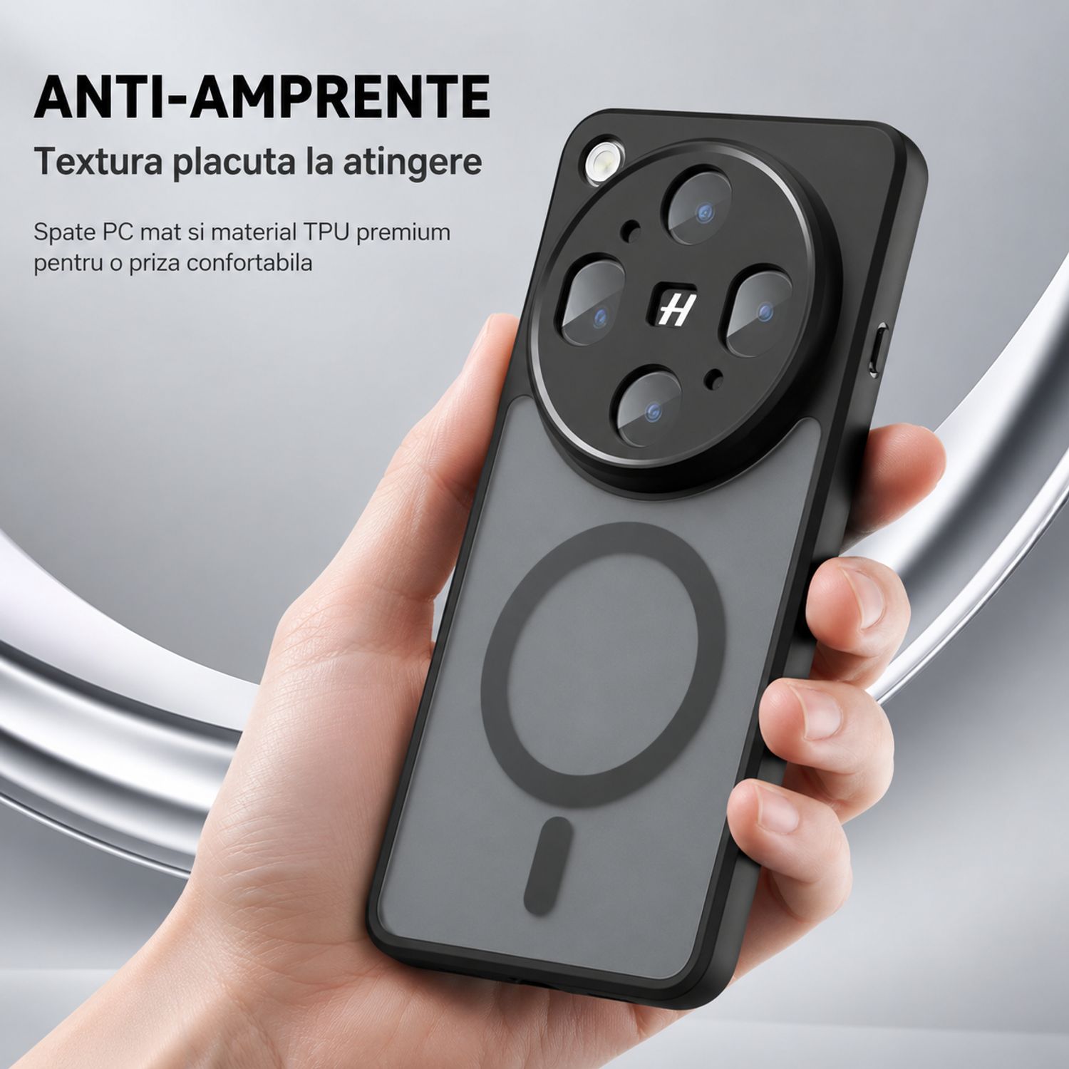 Husa pentru OPPO Find X9 Ultra, MagSafe, Anti-Ingalbenire TPU, Margini Ridicate pentru Camera, Colturi Anti-Soc, Negru