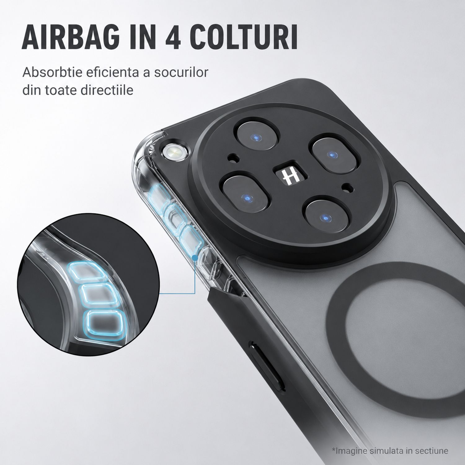 Husa pentru OPPO Find X9 Ultra, MagSafe, Anti-Ingalbenire TPU, Margini Ridicate pentru Camera, Colturi Anti-Soc, Negru
