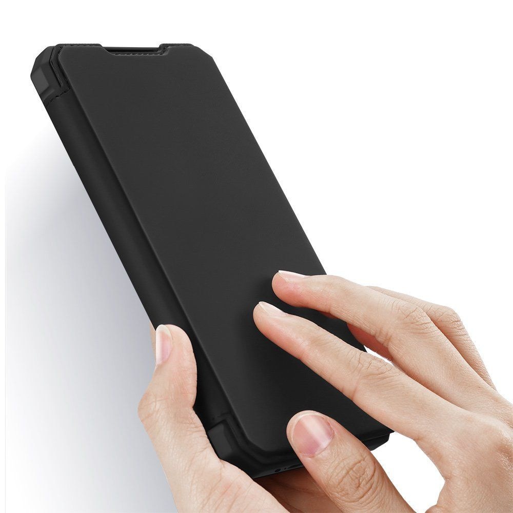 Husa tip carte Premium DuxDucis High Quality din Piele cu inchidere magnetica si buzunar pentru card compatibila cu Apple iPhone 16e, Negru