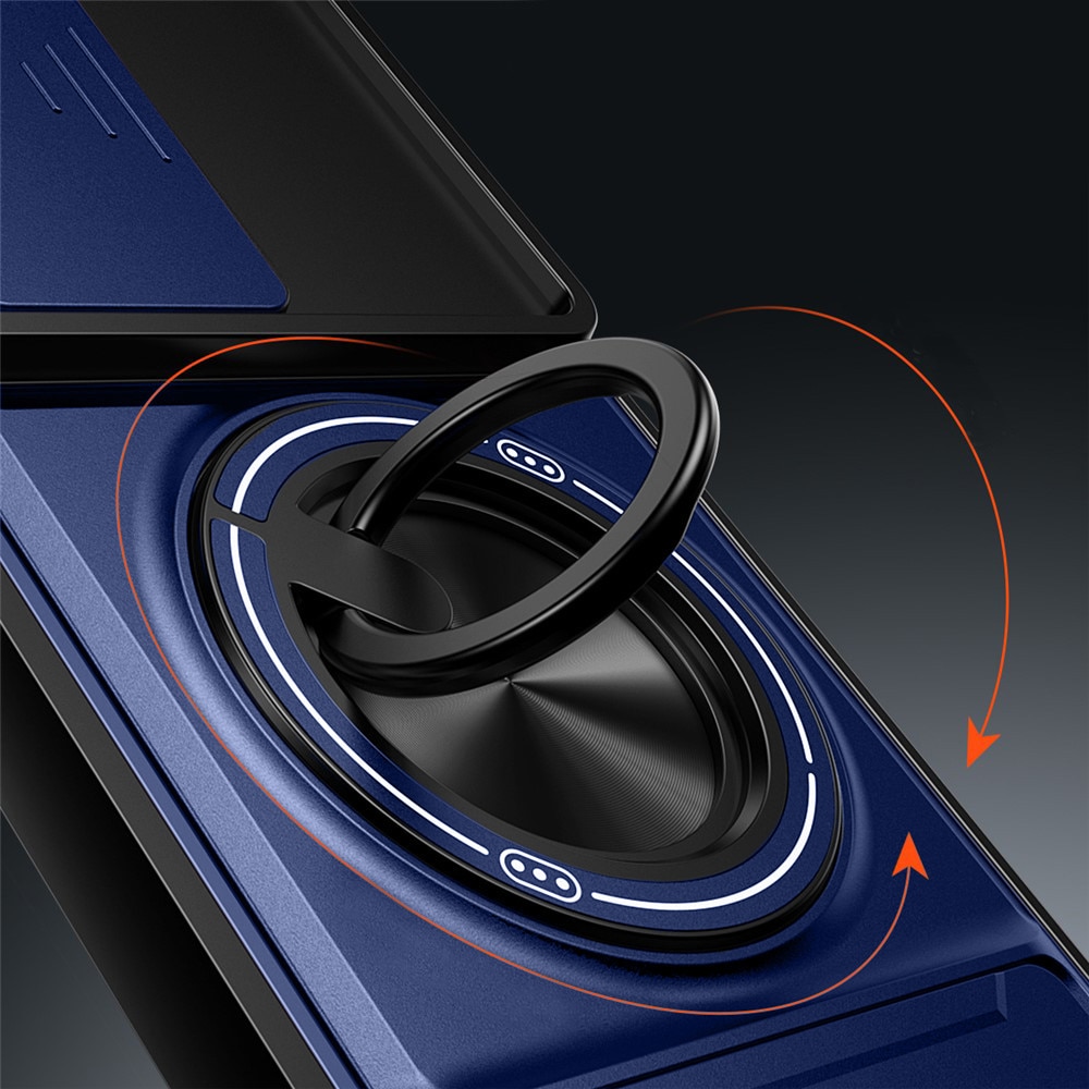 Husa pancera XGSM Motorola Moto G77/G67, protectie dubla TPU si PC, protectie glisanta pentru camera, maner inelar 360° si stand rabatabil, inel magnetic pentru suport auto, albastru, 1 x