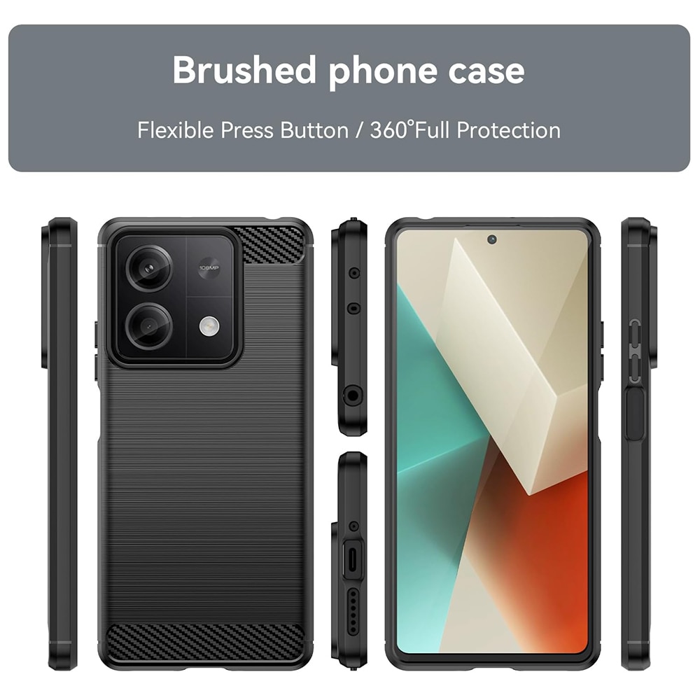 Husa pentru Xiaomi Redmi Note 13 5G, Accesorio Carbon Silicone, Negru
