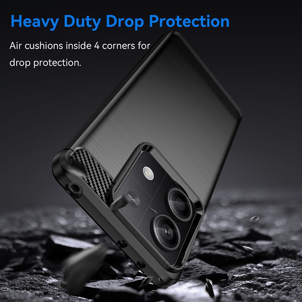 Husa pentru Xiaomi Redmi Note 13 5G, Accesorio Carbon Silicone, Negru