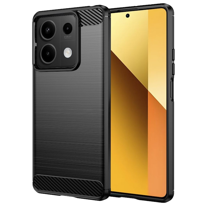 Husa pentru Xiaomi Redmi Note 13 5G, Accesorio Carbon Silicone, Negru