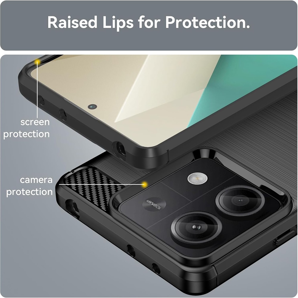 Husa pentru Xiaomi Redmi Note 13 5G, Accesorio Carbon Silicone, Negru