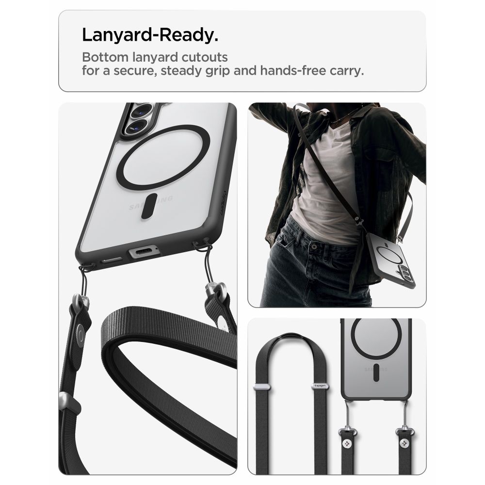Carcasa Spigen Ultra Hybrid Mag cu MagSafe compatibila cu Samsung Galaxy S26, Transparent / Negru
