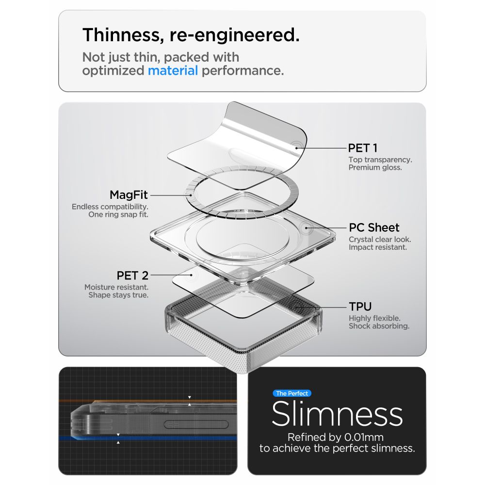 Carcasa Spigen Ultra Hybrid Mag cu MagSafe compatibila cu Samsung Galaxy S26, Transparent / Negru