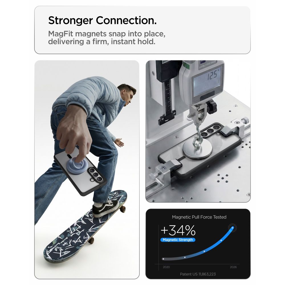Carcasa Spigen Ultra Hybrid Mag cu MagSafe compatibila cu Samsung Galaxy S26, Transparent / Negru