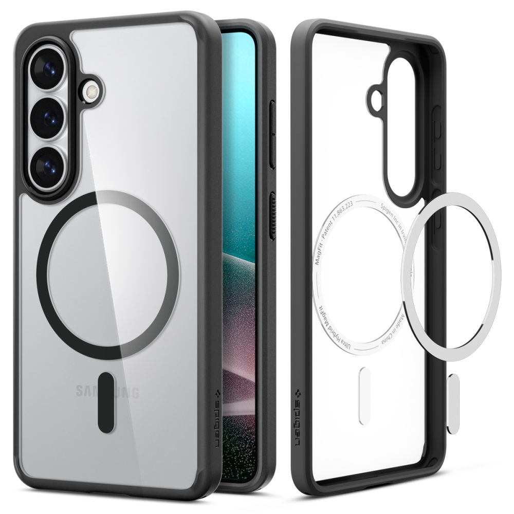 Carcasa Spigen Ultra Hybrid Mag cu MagSafe compatibila cu Samsung Galaxy S26, Transparent / Negru