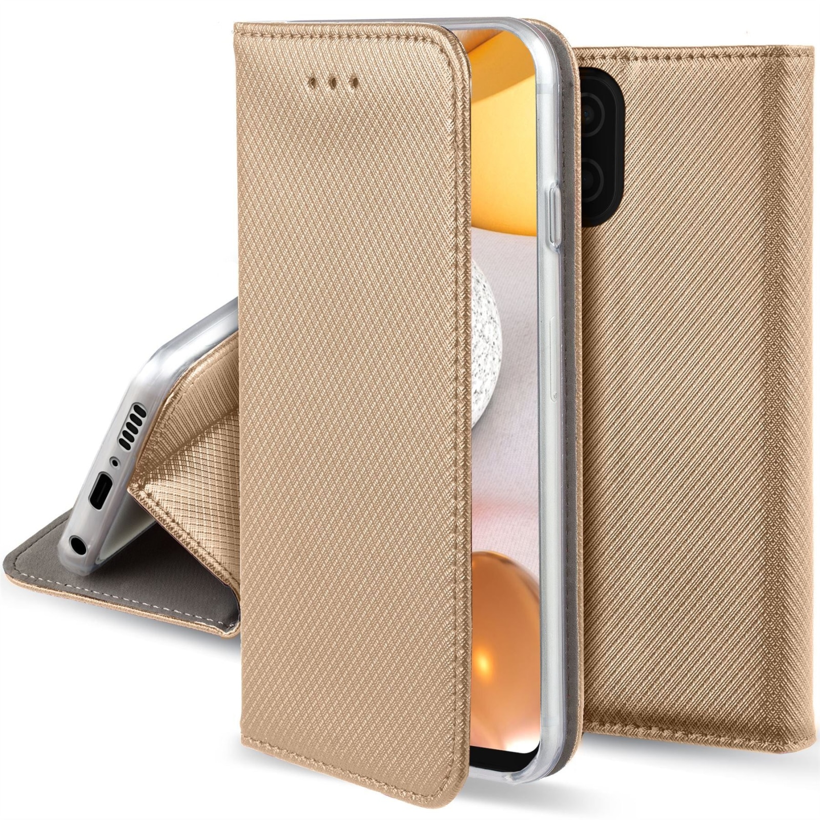 Husa Tip Carte pentru Samsung A10 / M10 Auriu
