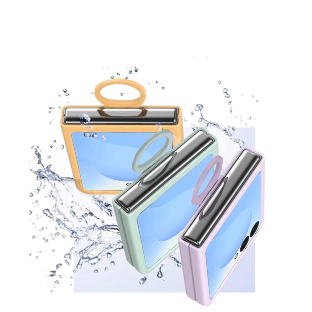 Husa pentru Samsung Galaxy Z Flip8, Inel Sustinere Integrat, Protectie Ecran Exterior, Roz