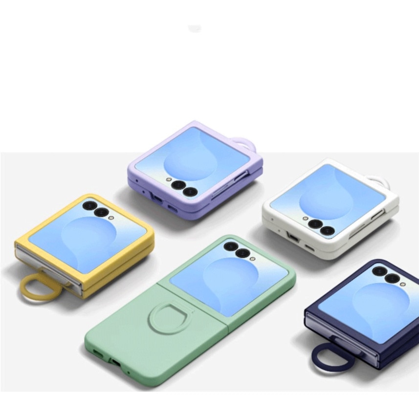 Husa pentru Samsung Galaxy Z Flip8, Inel Sustinere Integrat, Protectie Ecran Exterior, Roz