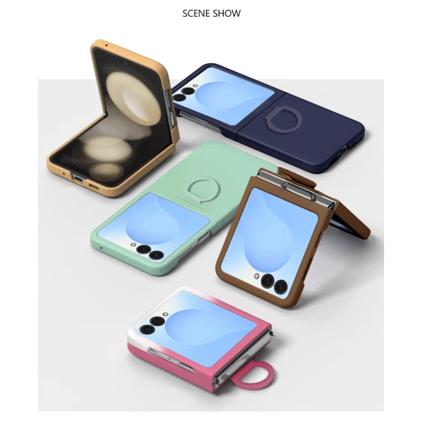 Husa pentru Samsung Galaxy Z Flip8, Inel Sustinere Integrat, Protectie Ecran Exterior, Roz