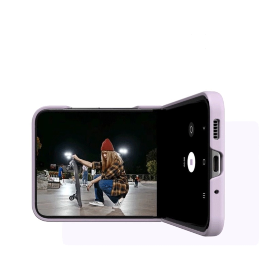 Husa pentru Samsung Galaxy Z Flip8, Inel Sustinere Integrat, Protectie Ecran Exterior, Roz