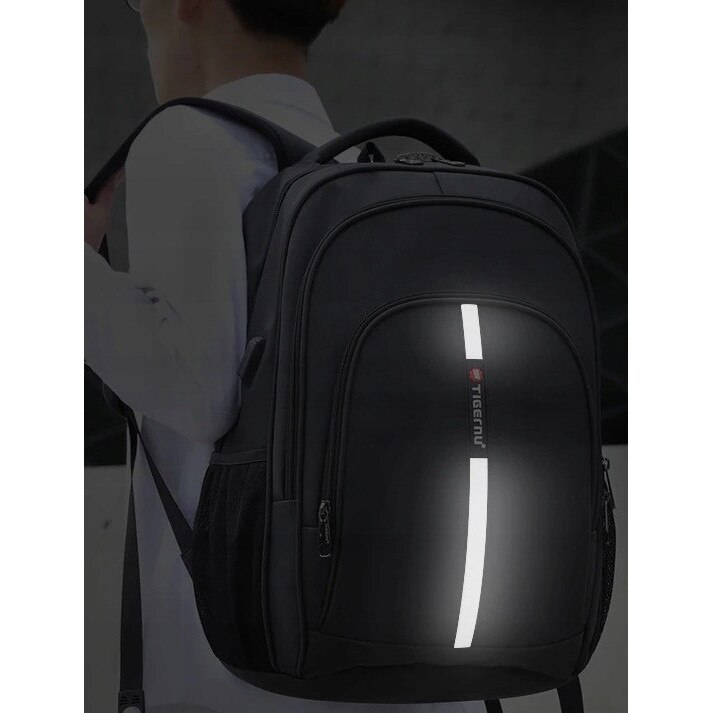 Rucsac laptop Tigernu 15,6'', waterproof, cu port USB, negru, 45x30x15cm