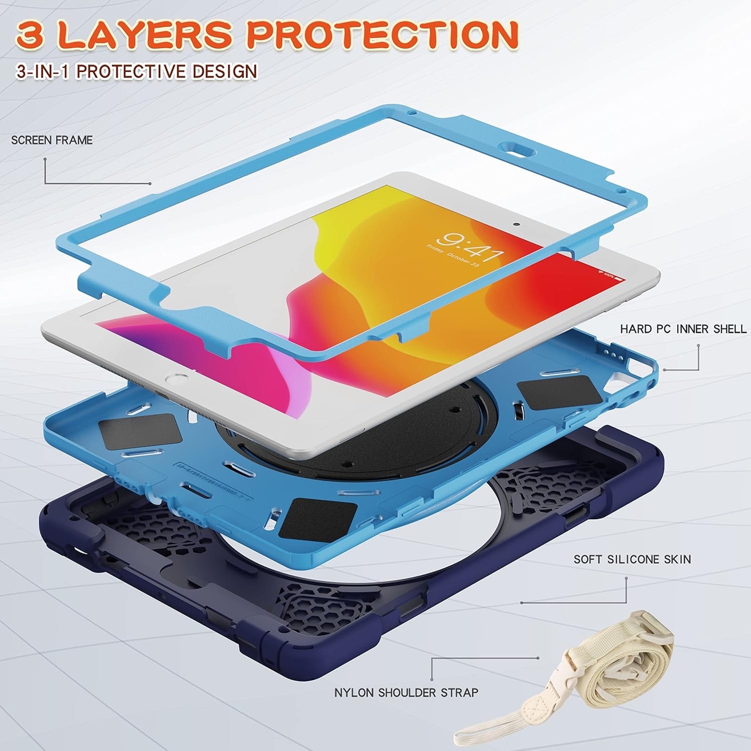 Husa Compatibila Cu iPad 6 Albastru