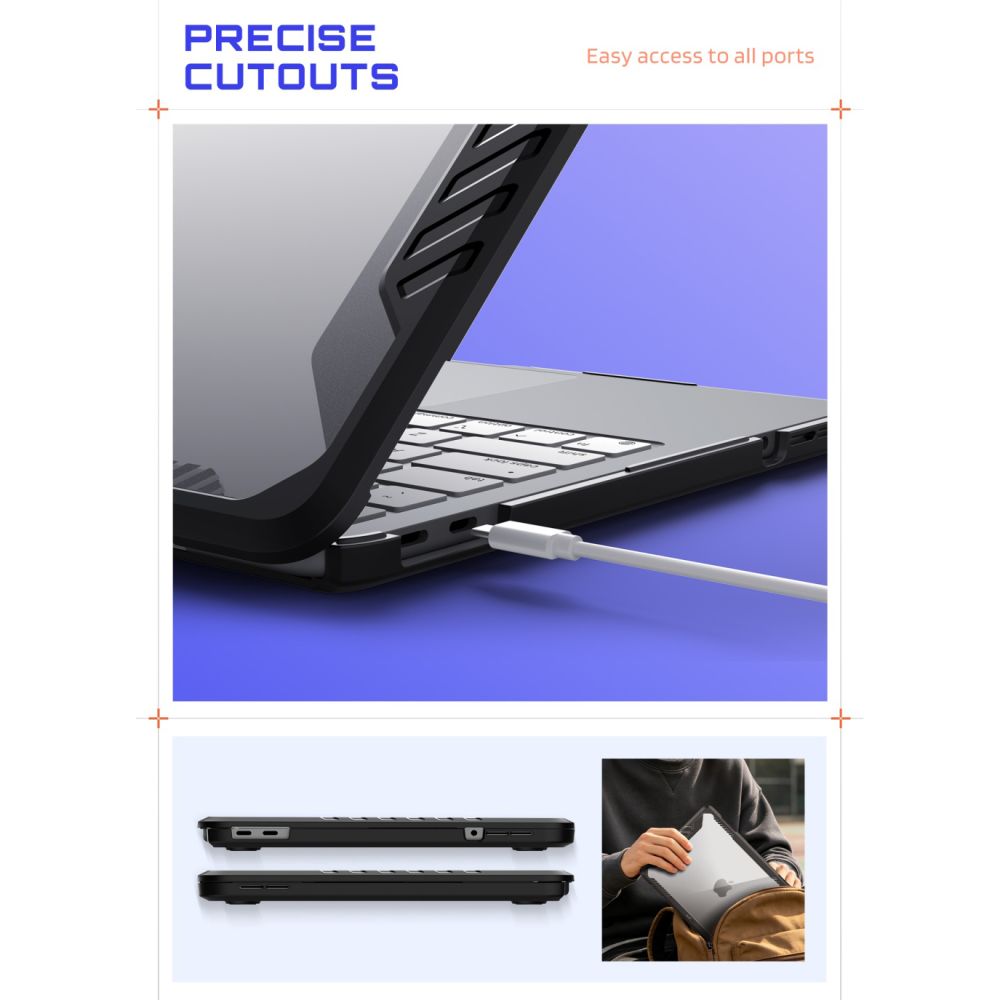 Carcasa laptop Supcase Unicorn Beetle Pro compatibila cu MacBook Neo 13 inch, Negru / Transparent