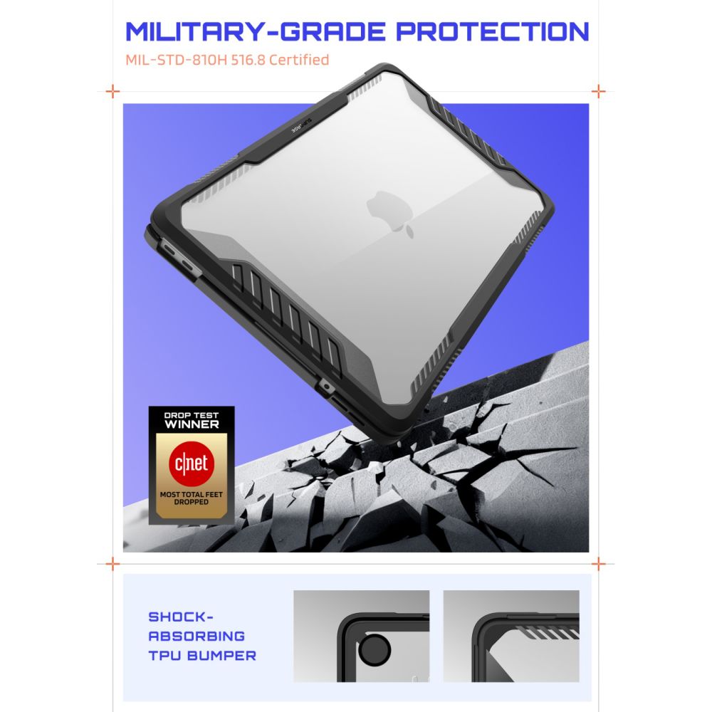 Carcasa laptop Supcase Unicorn Beetle Pro compatibila cu MacBook Neo 13 inch, Negru / Transparent
