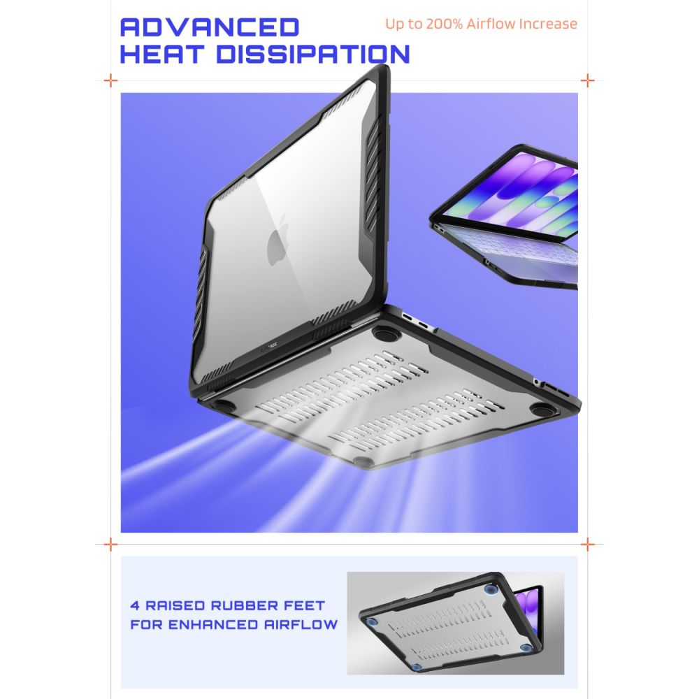 Carcasa laptop Supcase Unicorn Beetle Pro compatibila cu MacBook Neo 13 inch, Negru / Transparent