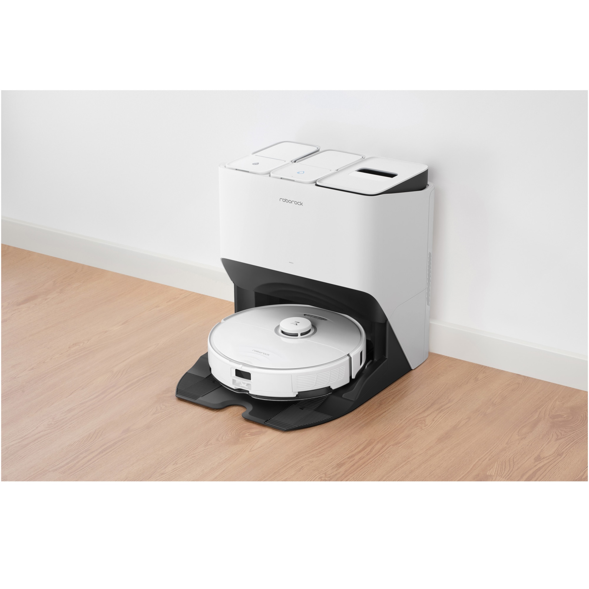 Robot de aspirare Roborock S8 Pro Ultra, S8PU02-00, aspirator si mop, 5200 mAh, 6000Pa, recipient praf 350 ml, 4 senzori, 4 harti, 69W, 180 min autonomie, alb