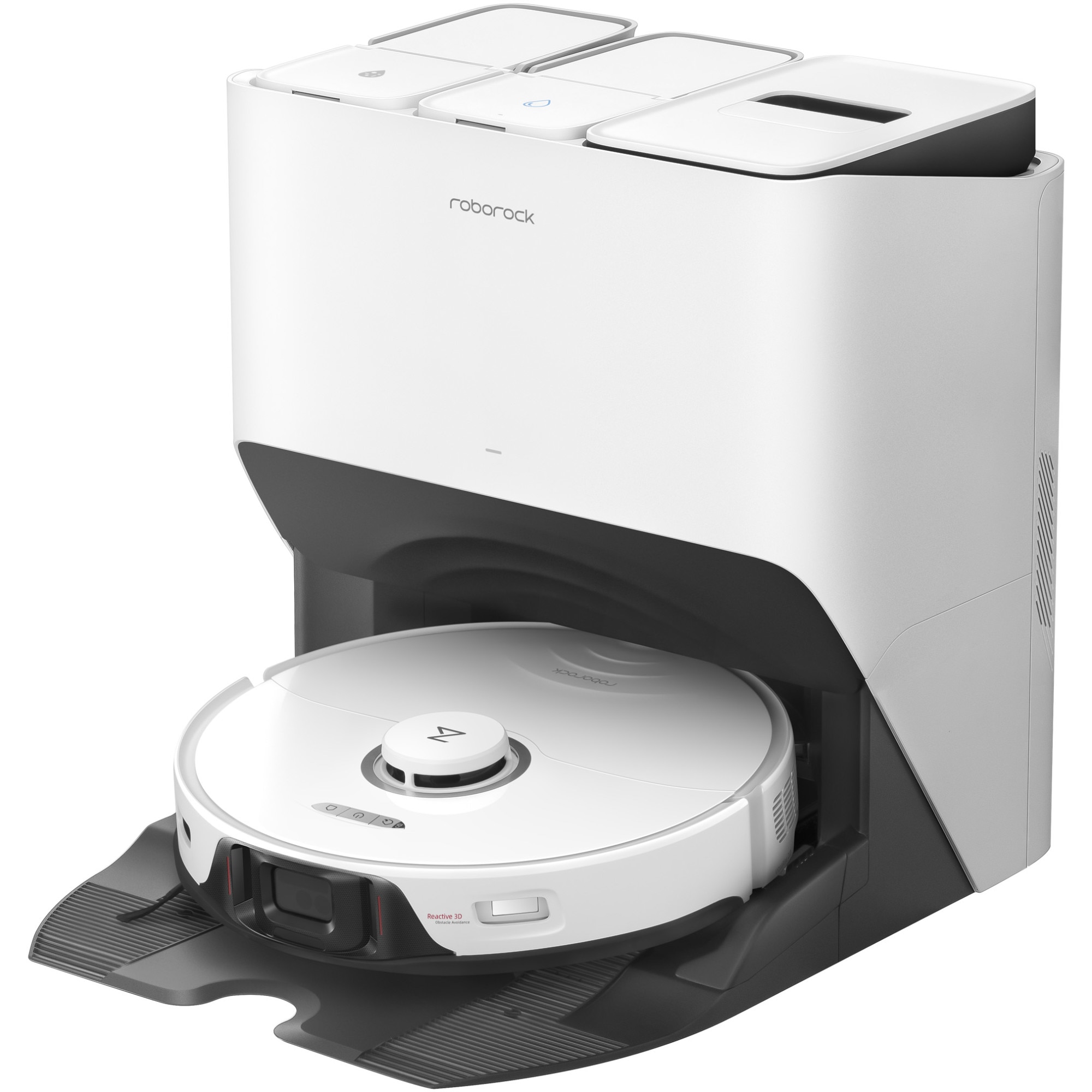 Robot de aspirare Roborock S8 Pro Ultra, S8PU02-00, aspirator si mop, 5200 mAh, 6000Pa, recipient praf 350 ml, 4 senzori, 4 harti, 69W, 180 min autonomie, alb