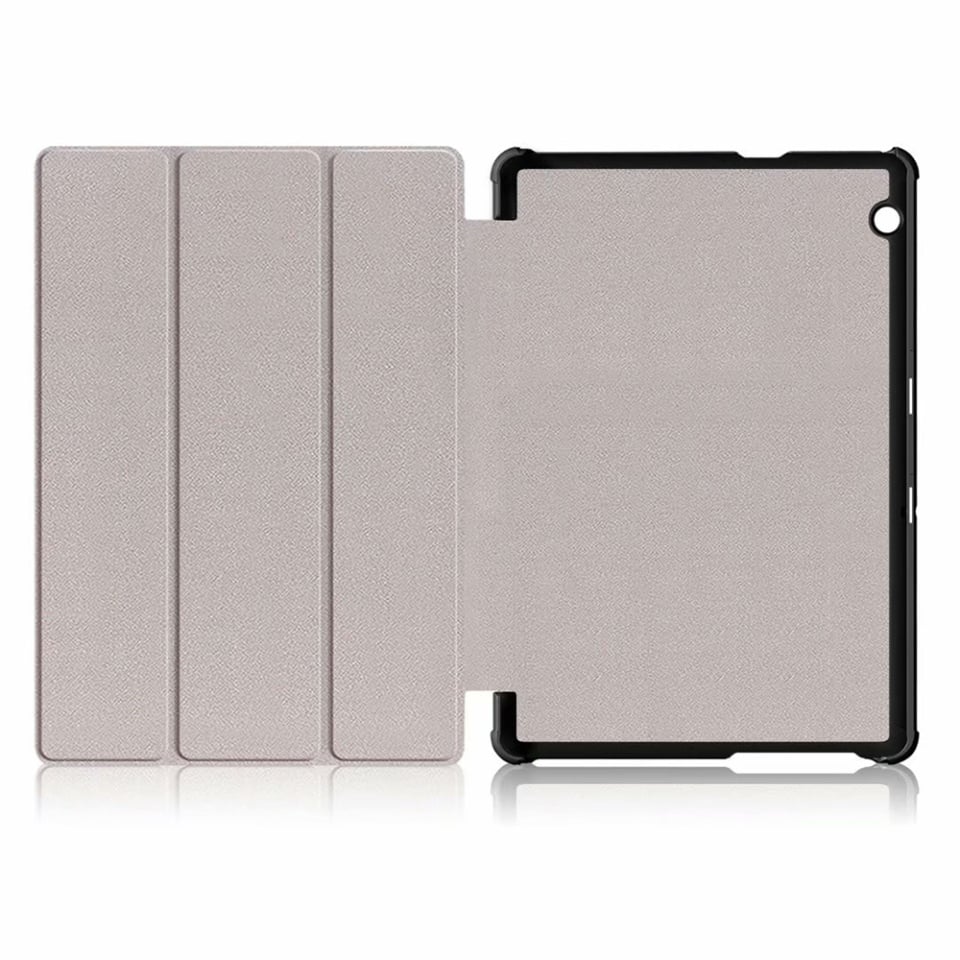 Husa tableta pentru Huawei Mediapad T5 10.1 2018 W09/W19/L03/L09, SKYDDAR INNOVATION, cu suport Multi-Unghi si functie Sleep/Wake, FoldPro, Negru, set cu sticker