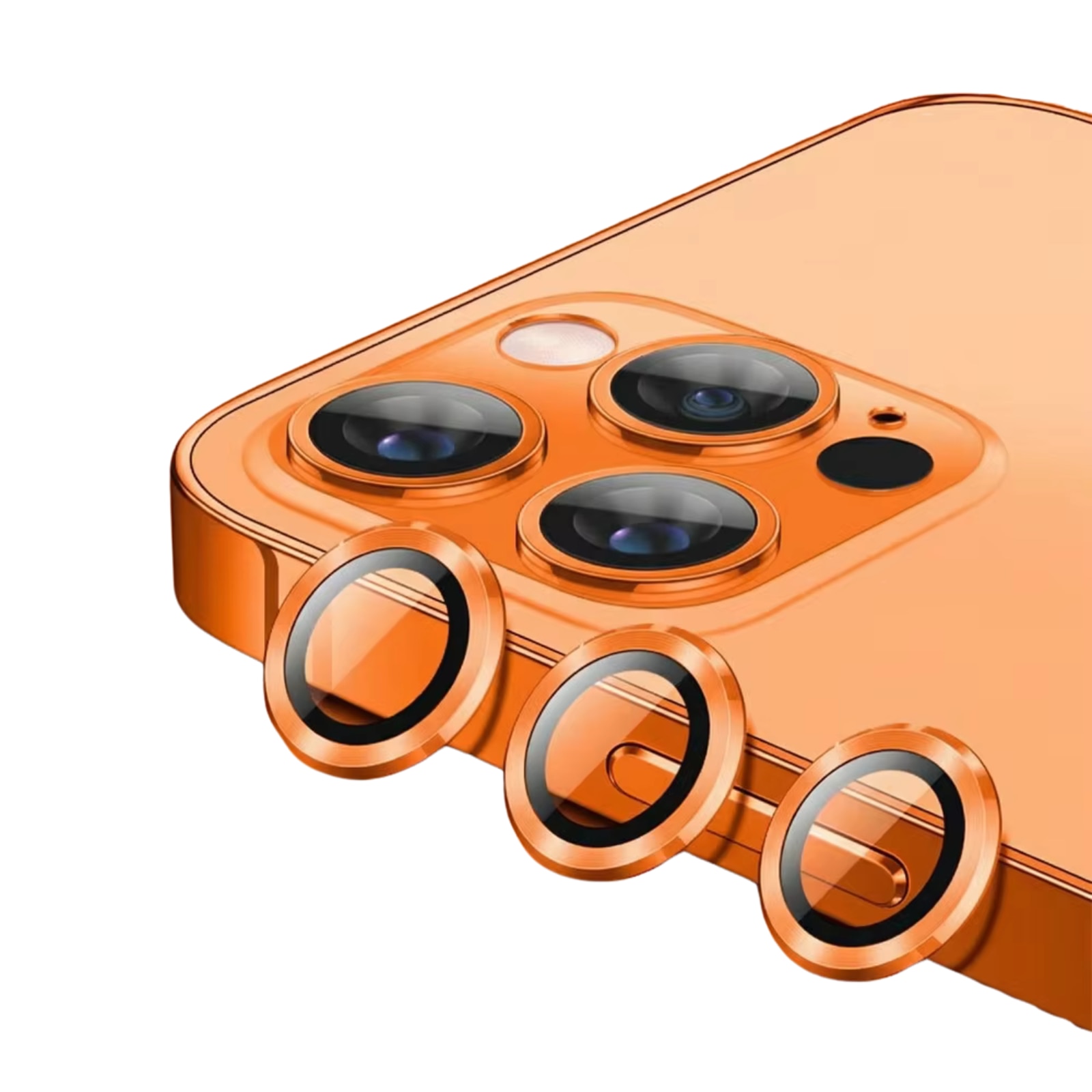 Protectie Camera Metal Style Orange pentru iPhone 17 Pro/ 17 Pro Max