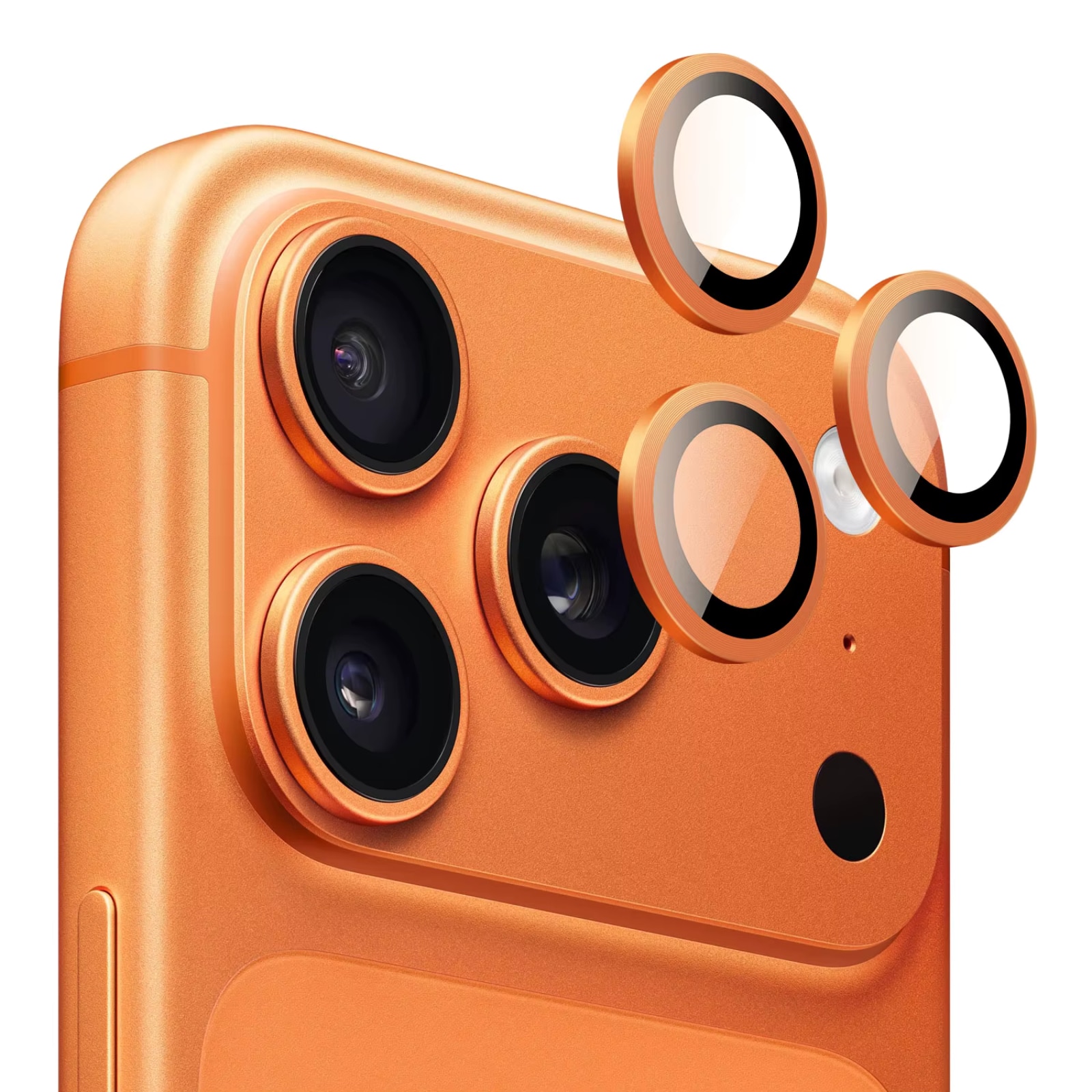 Protectie Camera Metal Style Orange pentru iPhone 17 Pro/ 17 Pro Max
