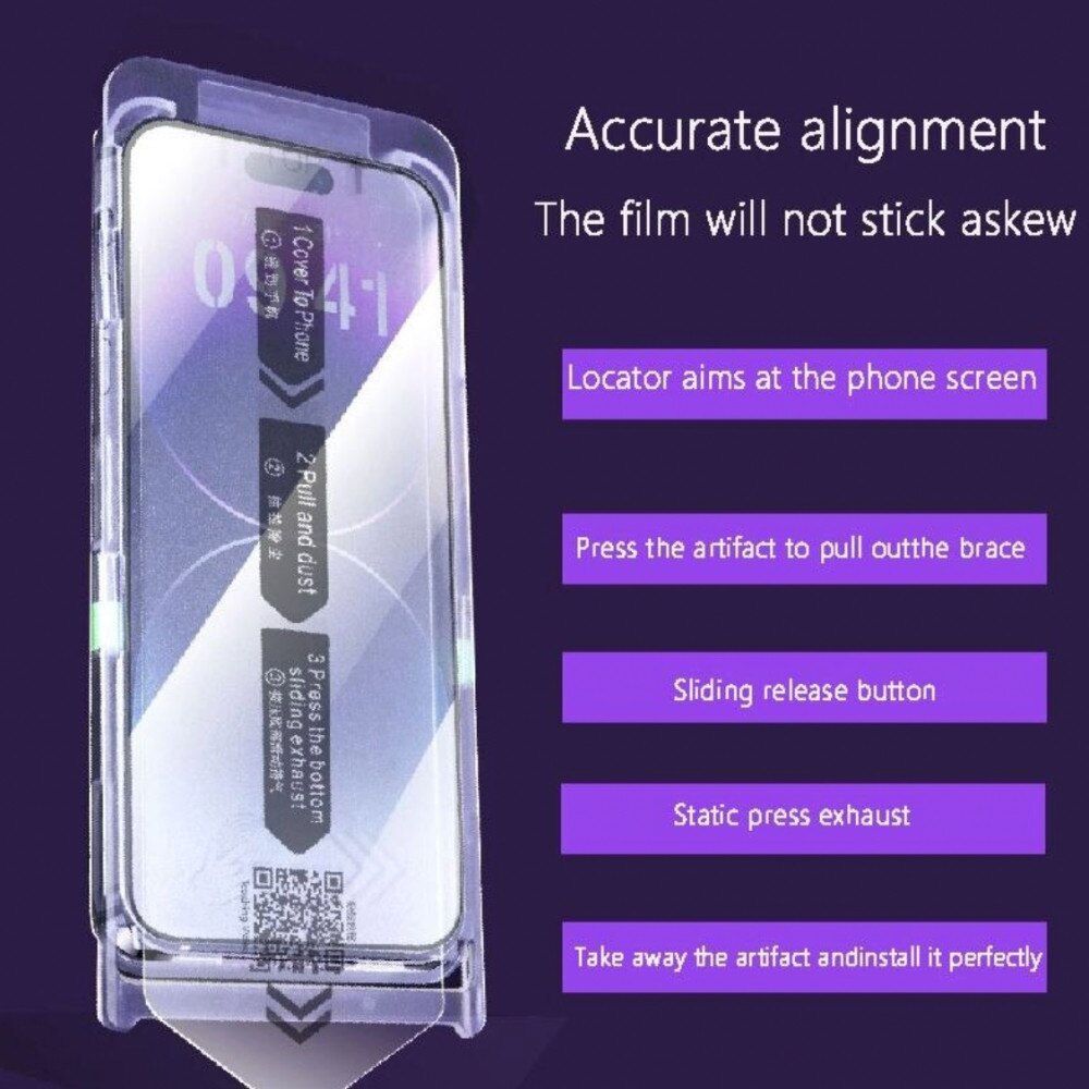 Folie din Sticla cu Cadru Montator pentru iPhone 11 Pro, Ecran Complet, Full HD, Privacy