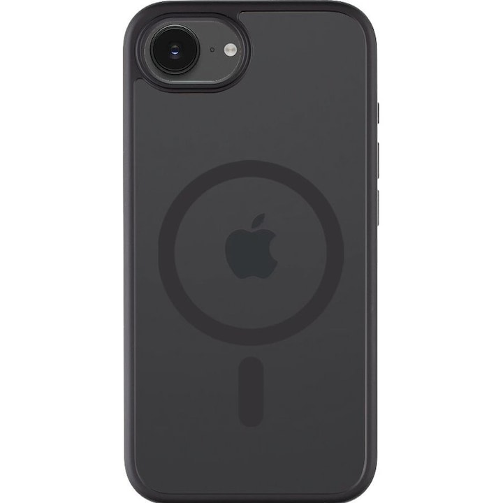 Husa telefon Tactical MagForce Hyperstealth pentru iPhone 16e, transparenta, functie MagSafe, standard militar MIL-STD-810 516, culoare asfalt