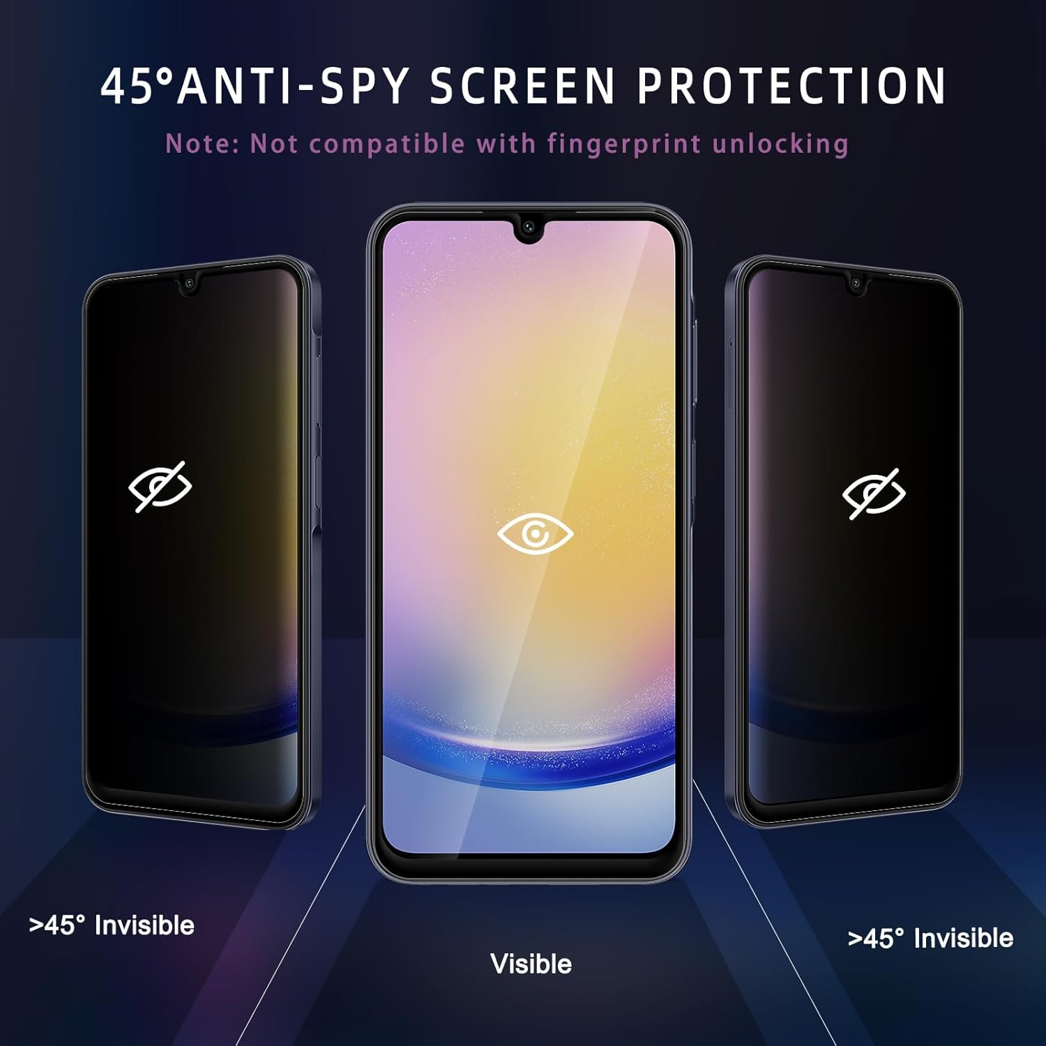 Folie Privacy, Samsung Galaxy A26, Protectie Ecran Anti-Privire, 9H, Negru
