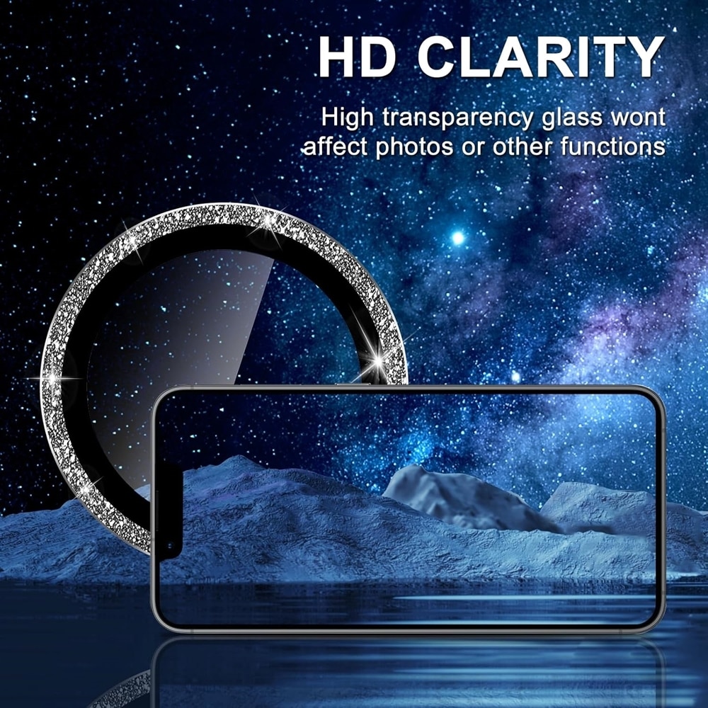 Ramă de protecție lentilă cameră - Compatibilă cu iPhone 17 - Diamond - sticlă (1 bucată)