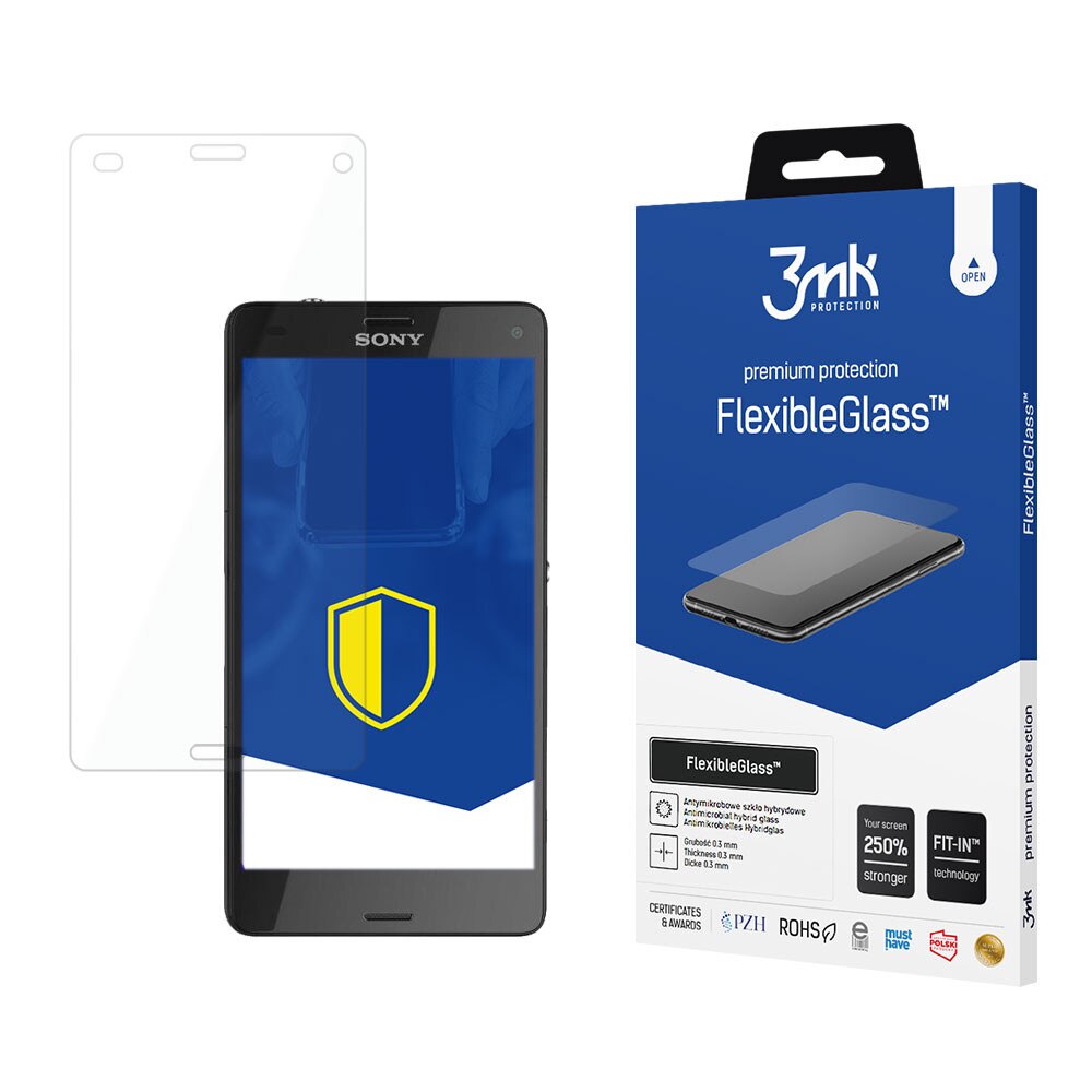Folii protectie telefoane, 3MK, FlexibleGlass, antibacterian, transparent, pentru Sony Xperia Z3 Compact D5803