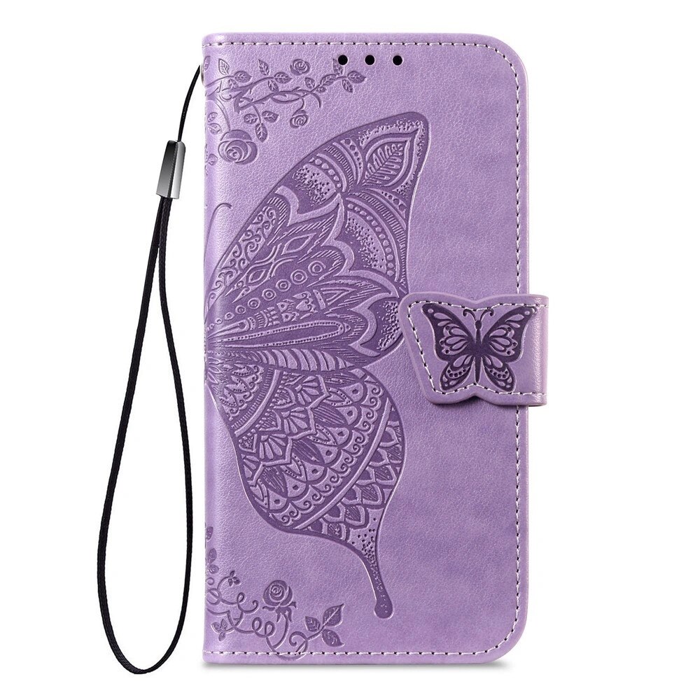 XGSM, Husa cu clapeta (etui) din piele sintetica pentru Realme 16 Pro Plus, cu stand si buzunare pentru carduri, inchidere magnetica, Butterfly, Mov