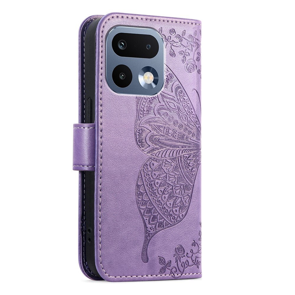 XGSM, Husa cu clapeta (etui) din piele sintetica pentru Realme 16 Pro Plus, cu stand si buzunare pentru carduri, inchidere magnetica, Butterfly, Mov