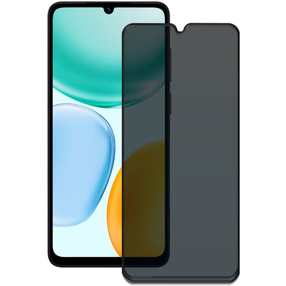 Folie din sticla securizata pentru Honor X5c Plus, HAMSTERBOX Privacy Shield, Protectie completa ecran, Full face, Aplicare rapida, Case Friendly, Negru