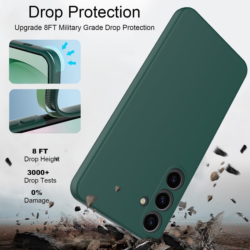 Husa pentru Samsung Galaxy A27 OEMG® Silicon case, protectie militara, interior din microfibra-Verde Inchis