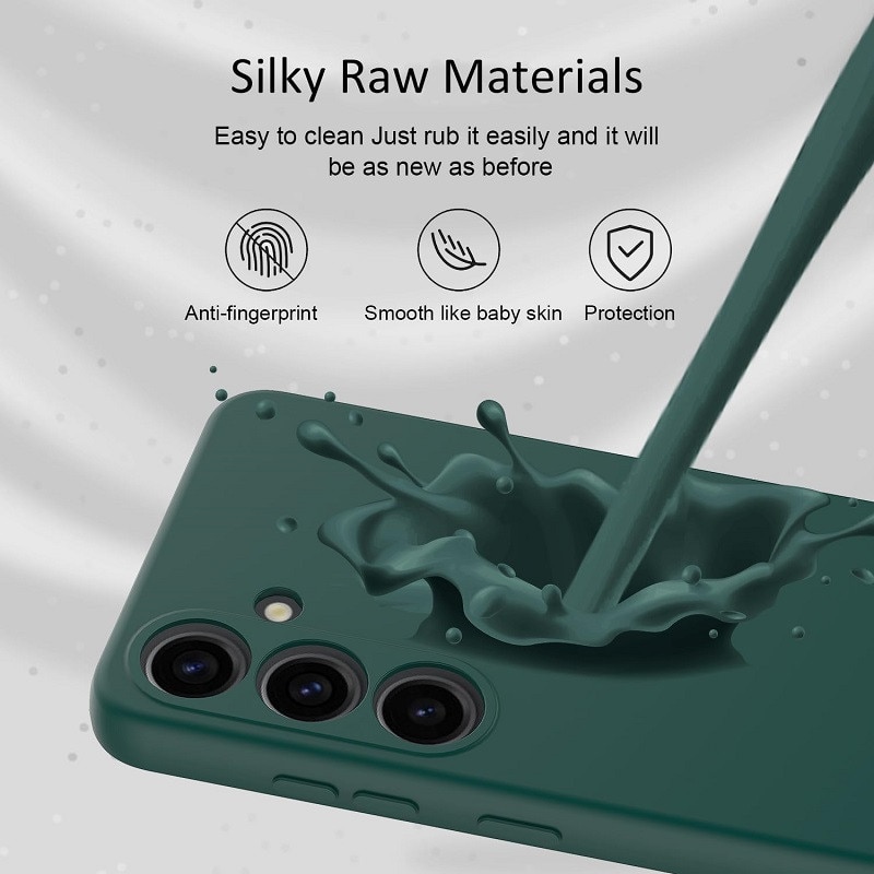 Husa pentru Samsung Galaxy A27 OEMG® Silicon case, protectie militara, interior din microfibra-Verde Inchis