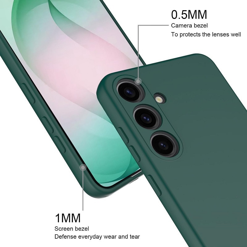 Husa pentru Samsung Galaxy A27 OEMG® Silicon case, protectie militara, interior din microfibra-Verde Inchis