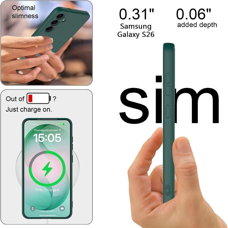 Husa pentru Samsung Galaxy A27 OEMG® Silicon case, protectie militara, interior din microfibra-Verde Inchis