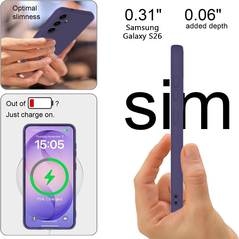 Husa pentru Samsung Galaxy A27 OEMG® Silicon case, protectie militara, interior din microfibra-Violet inchis