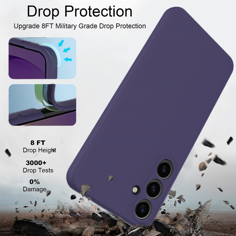 Husa pentru Samsung Galaxy A27 OEMG® Silicon case, protectie militara, interior din microfibra-Violet inchis