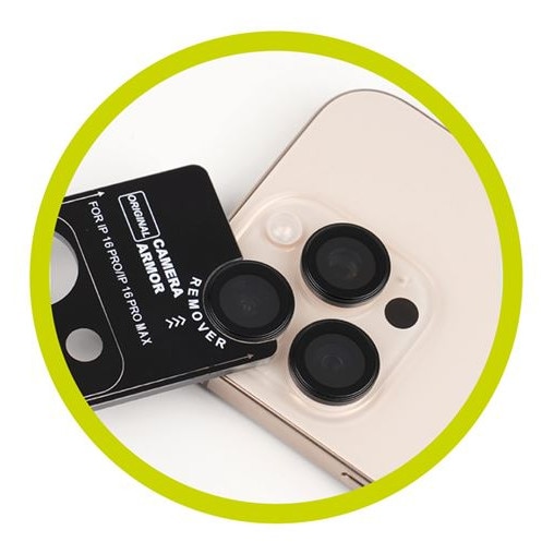 Folie sticla camera foto Mobile Origin Easy Lends Guard compatibila cu iPhone 16e Black
