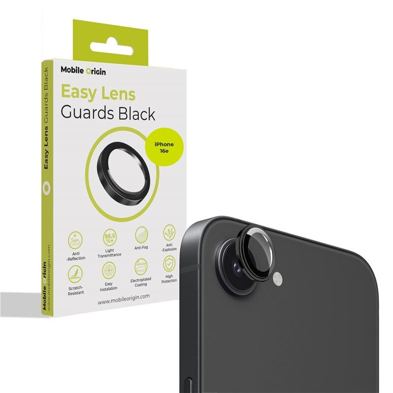 Folie sticla camera foto Mobile Origin Easy Lends Guard compatibila cu iPhone 16e Black