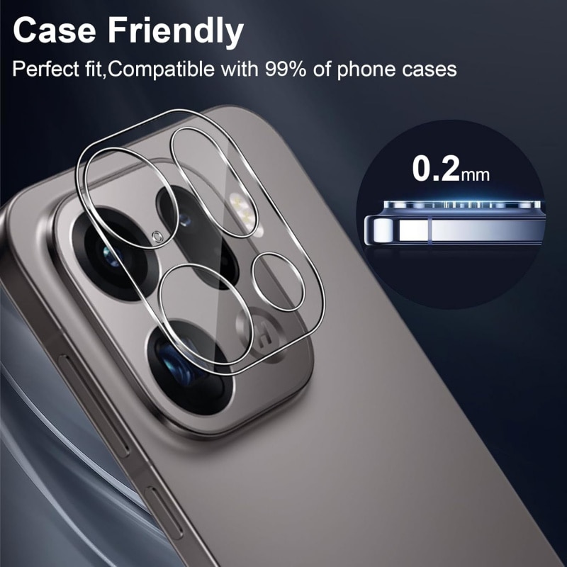 2 bucati pentru protectia camerei Oppo Find X9, protectie de ecran cu sticla temperata, duritate 9H, protectie clara HD anti-rastiroale pentru ecranul camerei