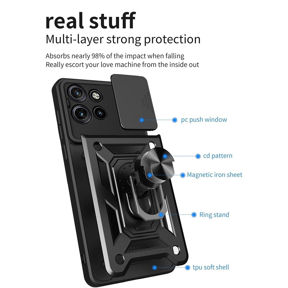 Husa pentru Motorola Edge 50 - Techsuit CamShield Series - Black