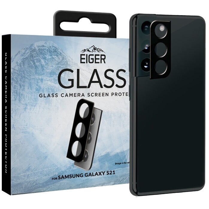 Lentile Eiger Camera 2.5D Glass compatibil cu Samsung Galaxy S21, Clear Black